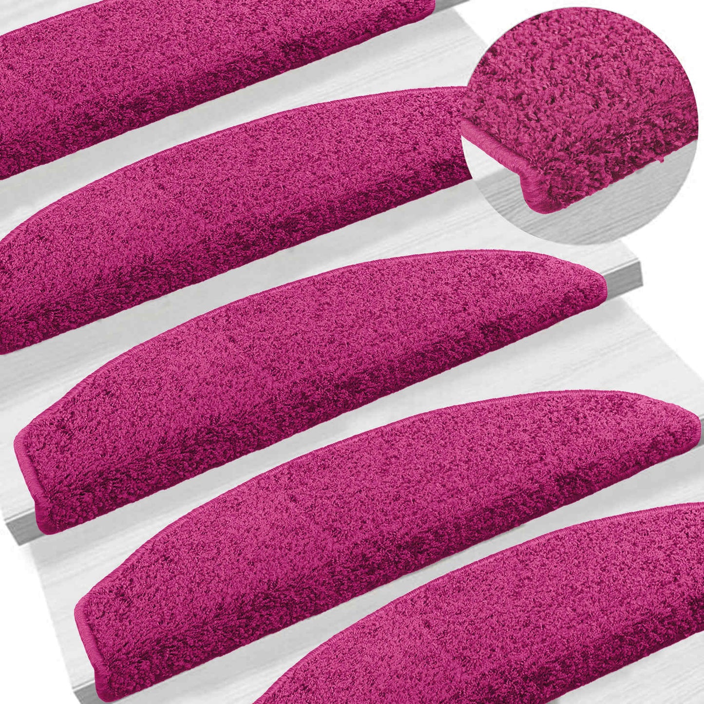 Self-adhesive Stair Mats 15 pcs Pink 80 x 24.5 x 3.5 cm