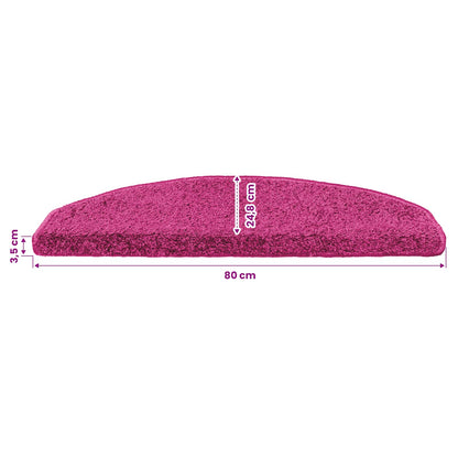 Self-adhesive Stair Mats 15 pcs Pink 80 x 24.5 x 3.5 cm