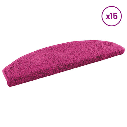 Self-adhesive Stair Mats 15 pcs Pink 80 x 24.5 x 3.5 cm