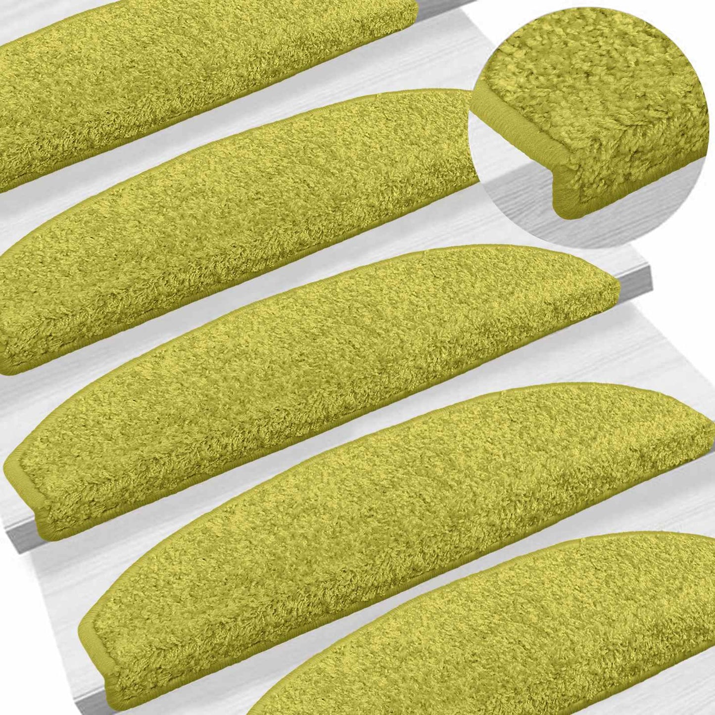 Self-adhesive Stair Mats 15 pcs Green 80 x 24.5 x 3.5 cm