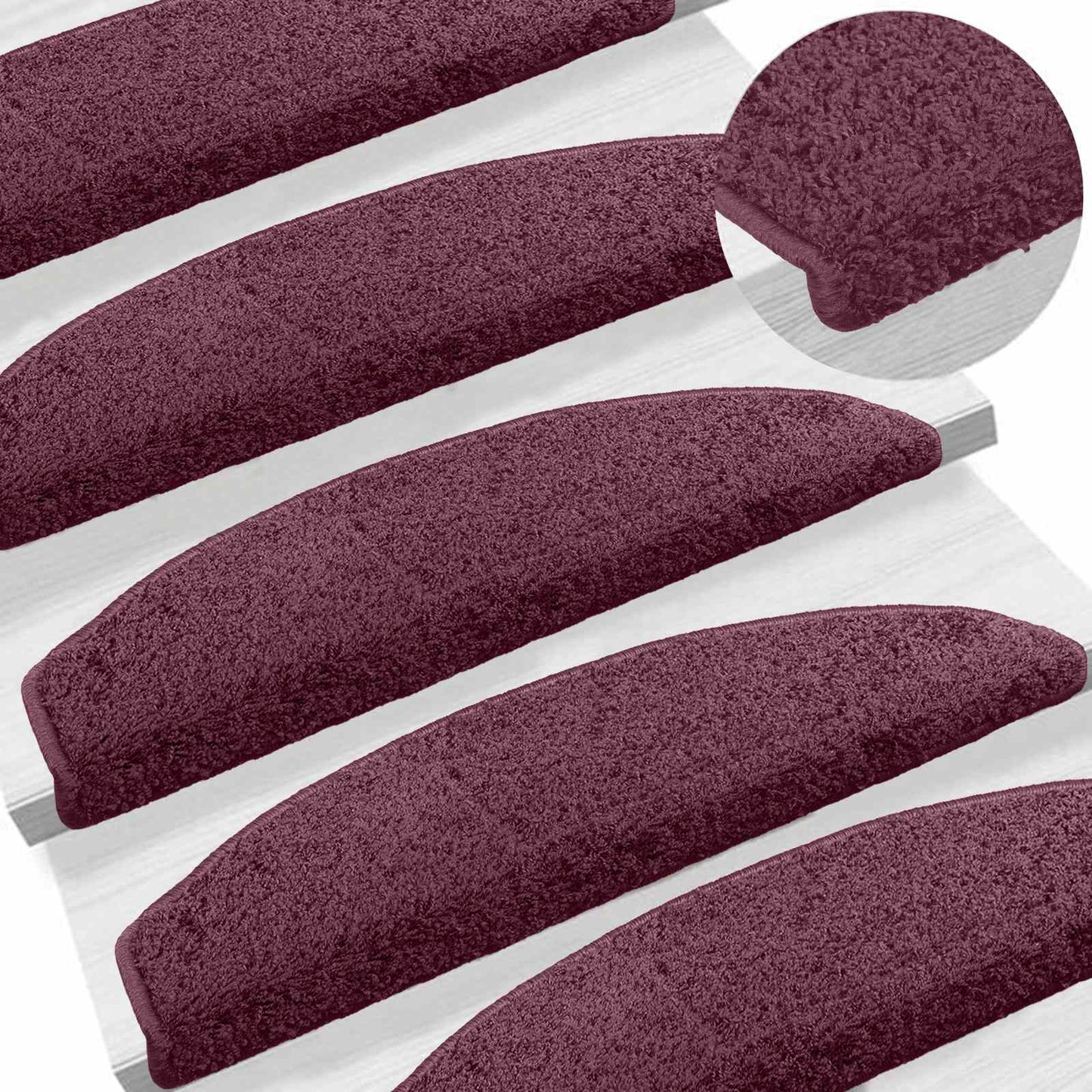 Self-adhesive Stair Mats 15 pcs Dark Purple 80 x 24.5 x 3.5 cm