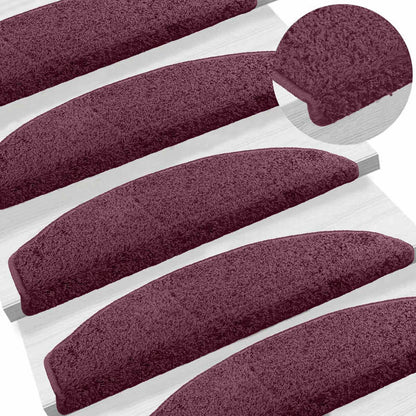 Self-adhesive Stair Mats 15 pcs Dark Purple 80 x 24.5 x 3.5 cm