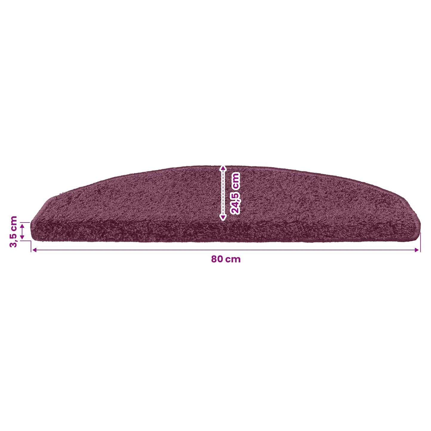Self-adhesive Stair Mats 15 pcs Dark Purple 80 x 24.5 x 3.5 cm