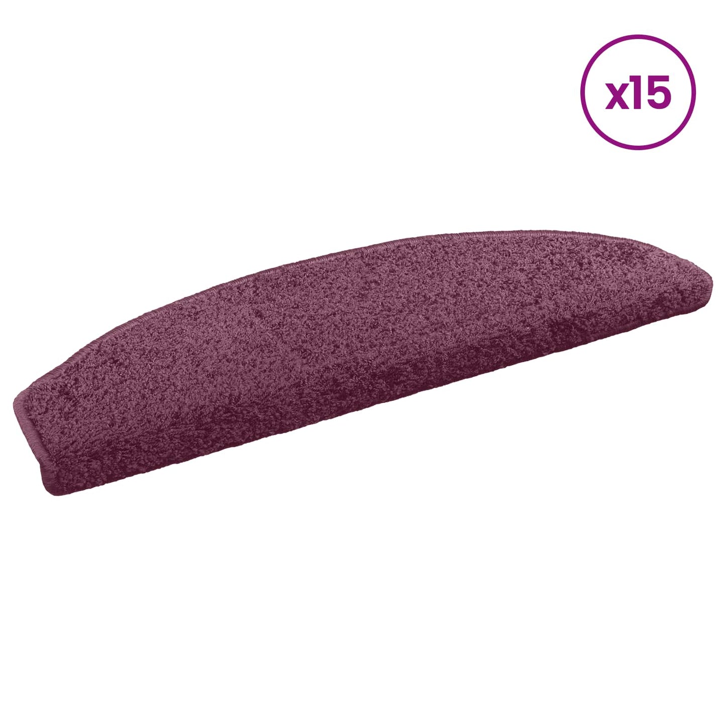 Self-adhesive Stair Mats 15 pcs Dark Purple 80 x 24.5 x 3.5 cm