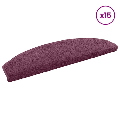 Self-adhesive Stair Mats 15 pcs Dark Purple 80 x 24.5 x 3.5 cm