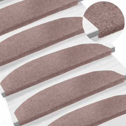Self-adhesive Stair Mats 15 pcs Beige 80 x 24.5 x 3.5 cm