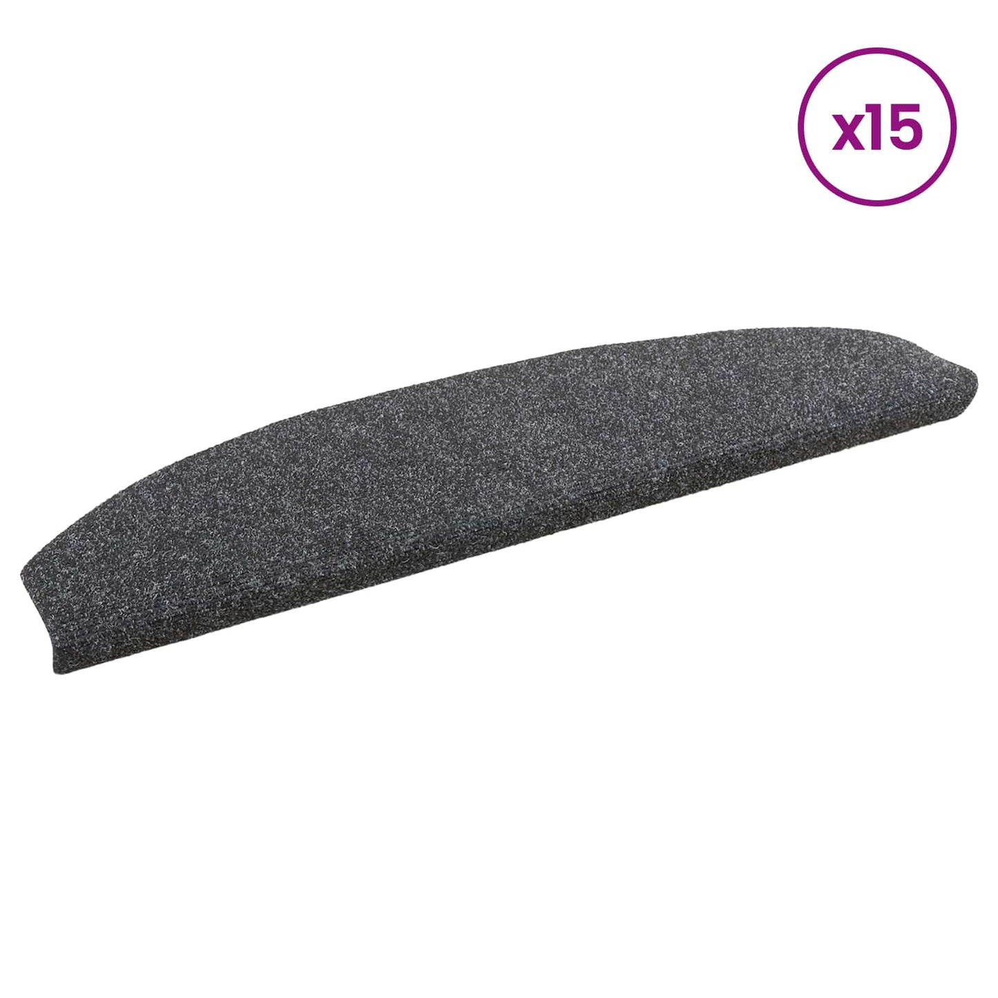 Self-adhesive Stair Mats 15 pcs Dark Grey 80 x 24.5 x 3.5 cm