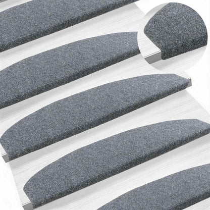 Self-adhesive Stair Mats 15 pcs Light Grey 80 x 24.5 x 3.5 cm