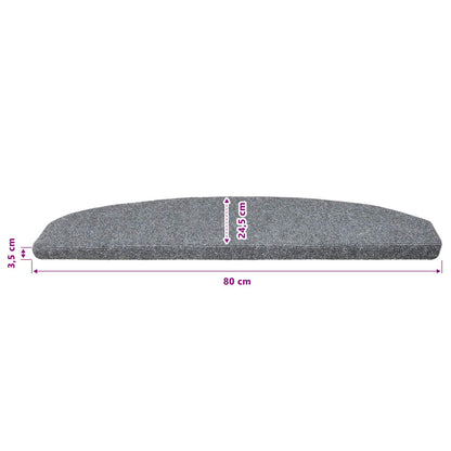 Self-adhesive Stair Mats 15 pcs Light Grey 80 x 24.5 x 3.5 cm