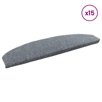 Self-adhesive Stair Mats 15 pcs Light Grey 80 x 24.5 x 3.5 cm