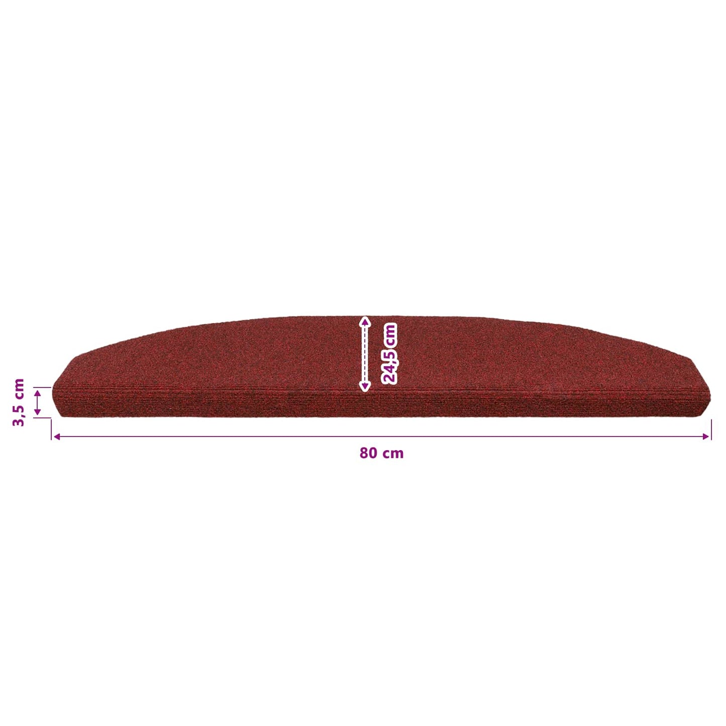 Self-adhesive Stair Mats 15 pcs Bordeaux Red 80 x 24.5 x 3.5 cm