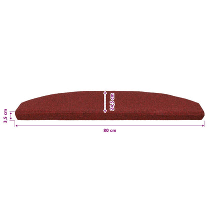 Self-adhesive Stair Mats 15 pcs Bordeaux Red 80 x 24.5 x 3.5 cm