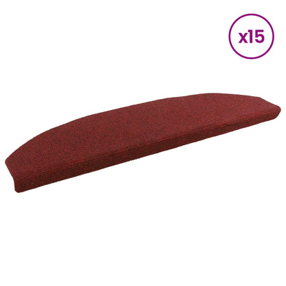 Self-adhesive Stair Mats 15 pcs Bordeaux Red 80 x 24.5 x 3.5 cm