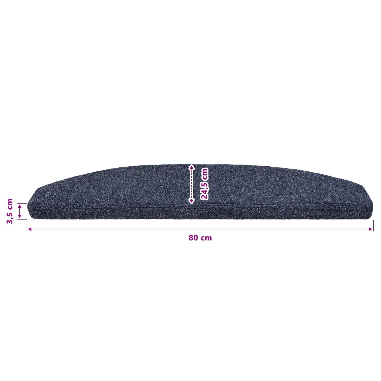 Self-adhesive Stair Mats 15 pcs Blue 80 x 24.5 x 3.5 cm