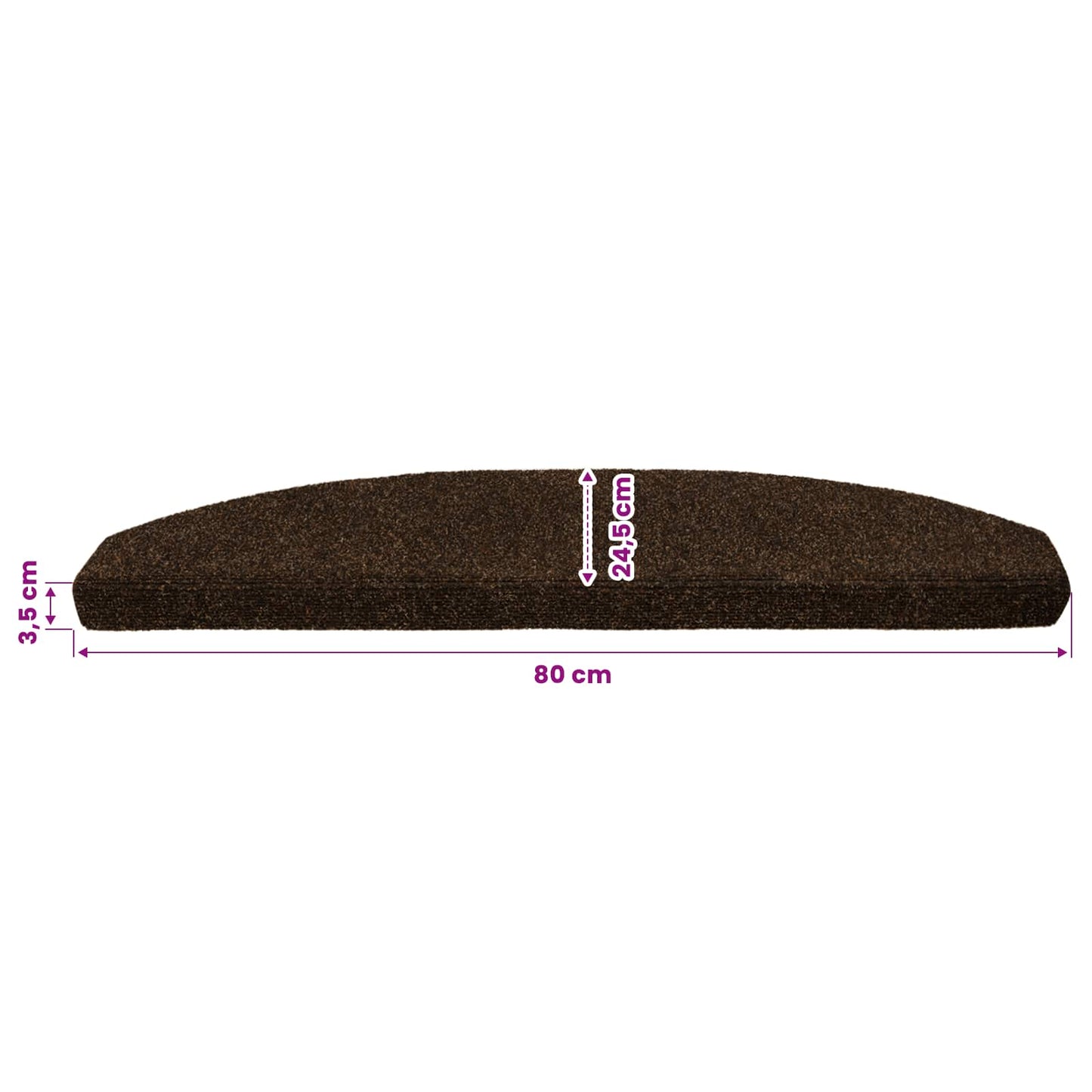 Self-adhesive Stair Mats 15 pcs Brown 80 x 24.5 x 3.5 cm