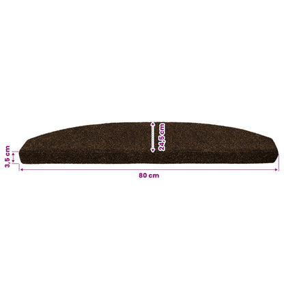 Self-adhesive Stair Mats 15 pcs Brown 80 x 24.5 x 3.5 cm