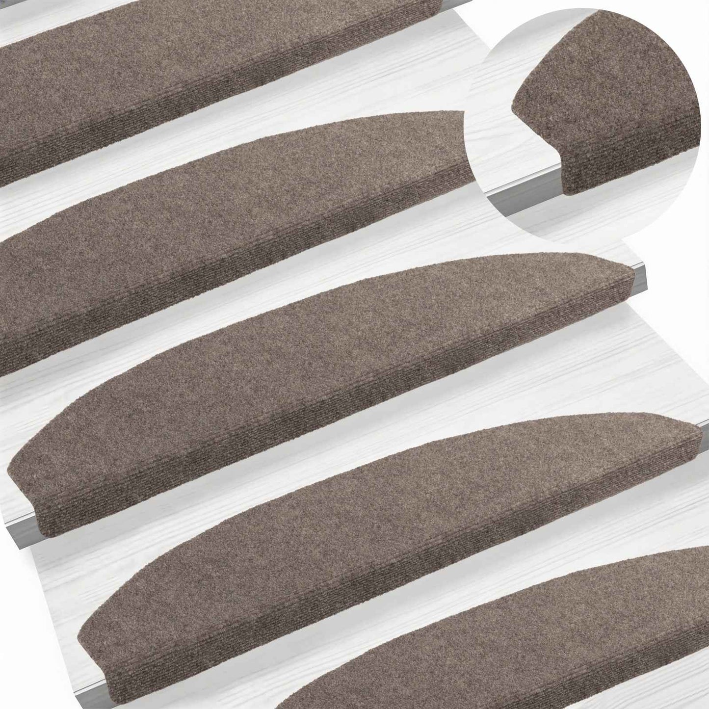 Self-adhesive Stair Mats 15 pcs Mocha 80 x 24.5 x 3.5 cm