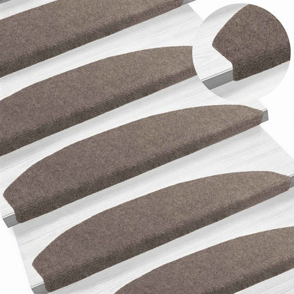 Self-adhesive Stair Mats 15 pcs Mocha 80 x 24.5 x 3.5 cm