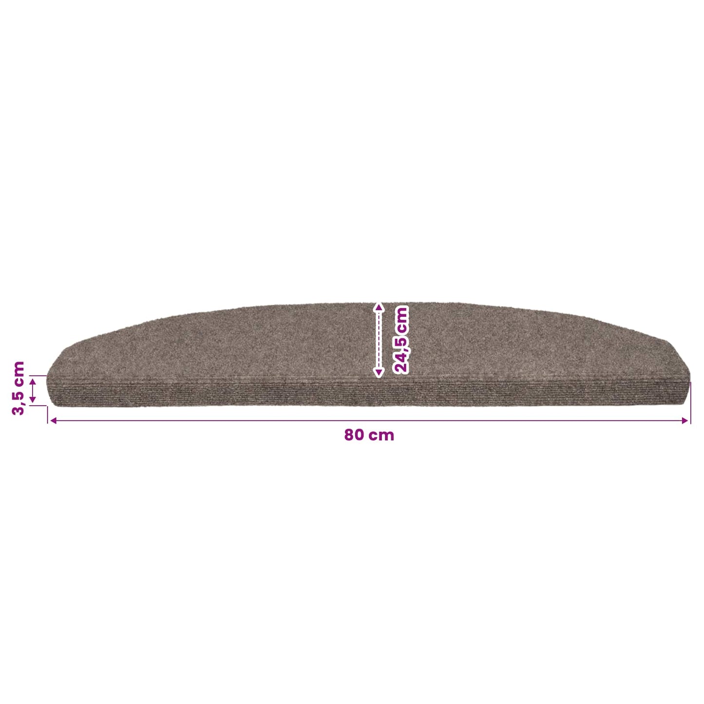 Self-adhesive Stair Mats 15 pcs Mocha 80 x 24.5 x 3.5 cm