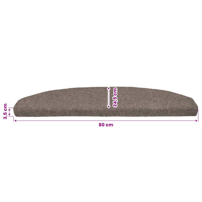 Self-adhesive Stair Mats 15 pcs Mocha 80 x 24.5 x 3.5 cm