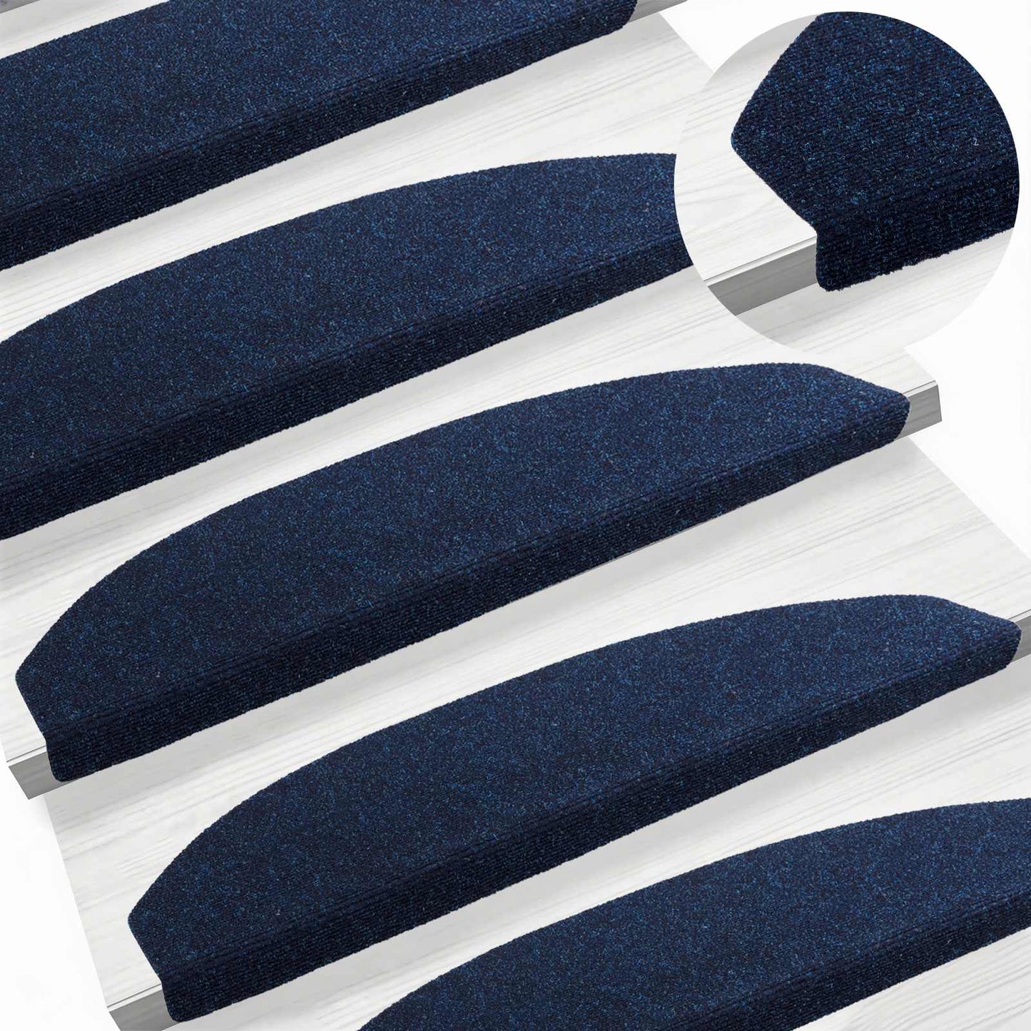 Self-adhesive Stair Mats 15 pcs Navy 80 x 24.5 x 3.5 cm