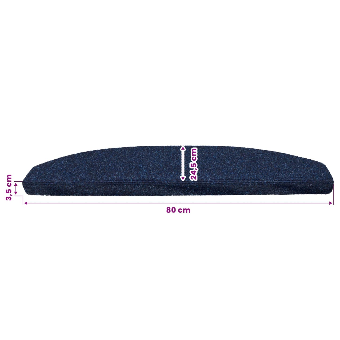 Self-adhesive Stair Mats 15 pcs Navy 80 x 24.5 x 3.5 cm