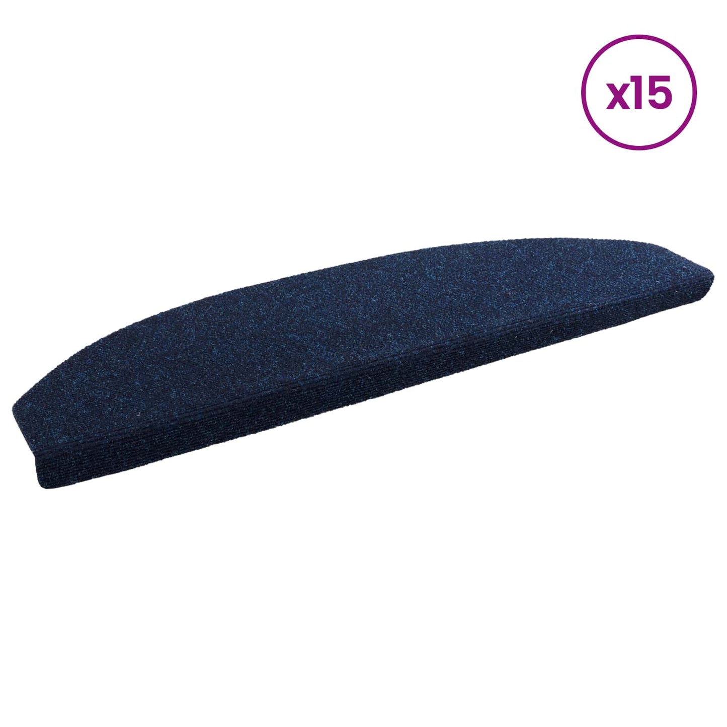 Self-adhesive Stair Mats 15 pcs Navy 80 x 24.5 x 3.5 cm