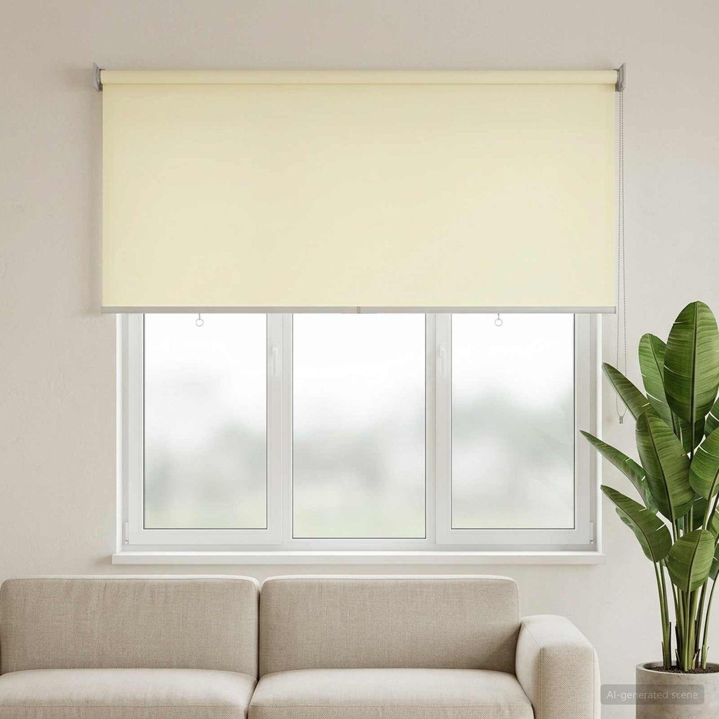 Outdoor Roller Blind UV Protection Cream 120 x 140 cm (W x H)