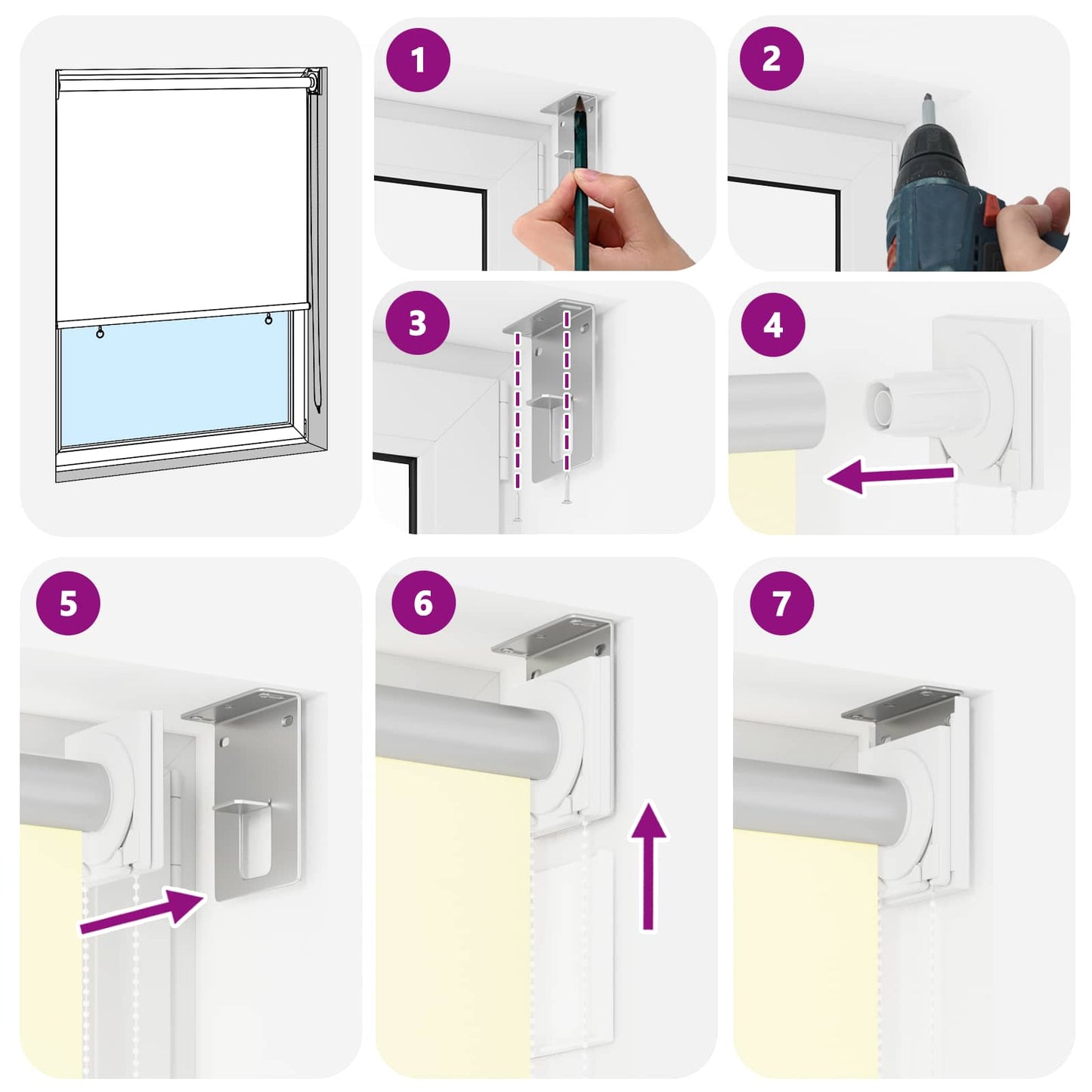 Outdoor Roller Blind UV Protection Cream 140 x 140 cm (W x H)