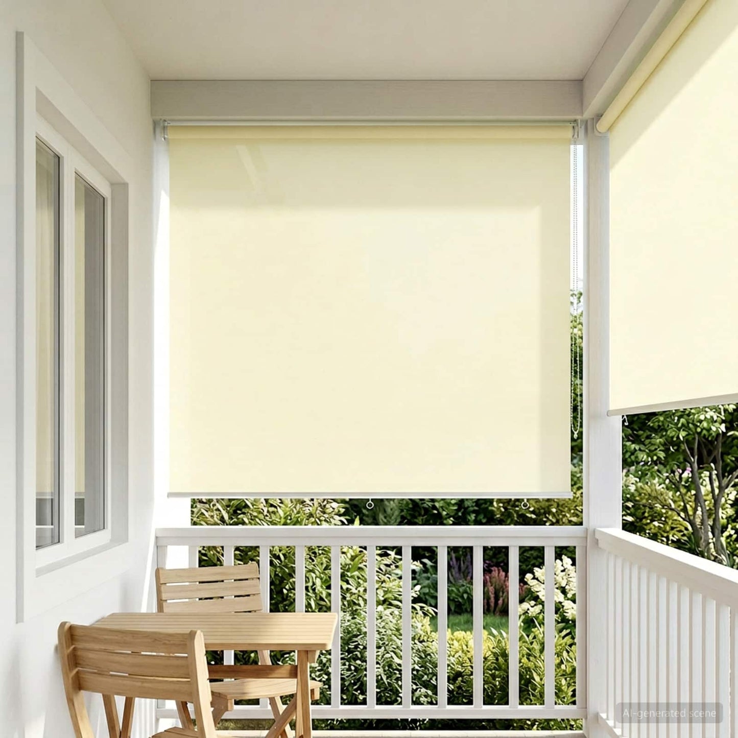 Outdoor Roller Blind UV Protection Cream 160 x 140 cm (W x H)