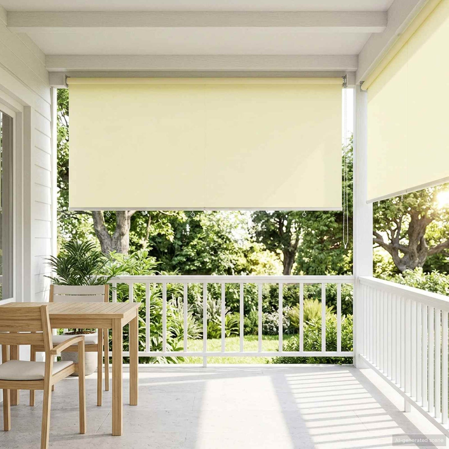 Outdoor Roller Blind UV Protection Cream 160 x 230 cm (W x H)