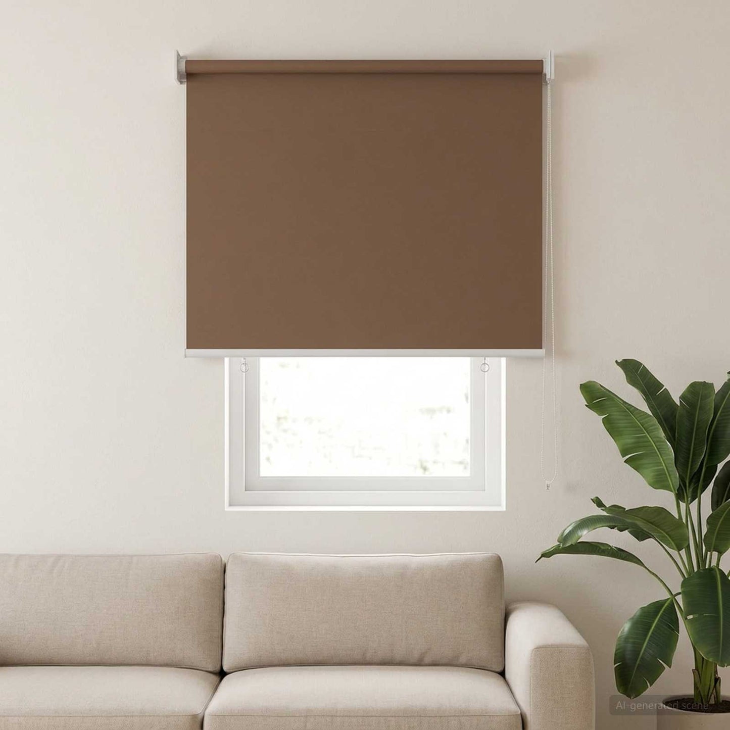 Roller Blind UV Protection Taupe 80 x 140 cm Polyester