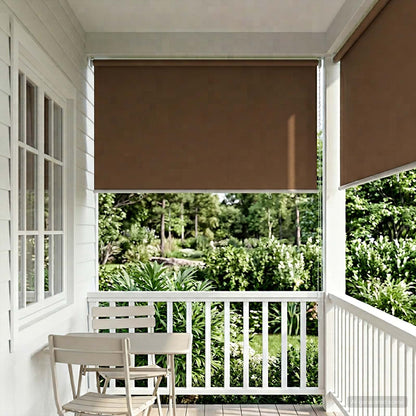 Outdoor Roller Blind UV Protection Taupe 120 x 140 cm (W x H)