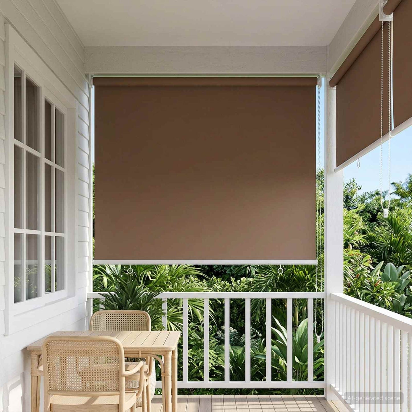Outdoor Roller Blind UV Protection Taupe 60 x 230 cm (W x H)