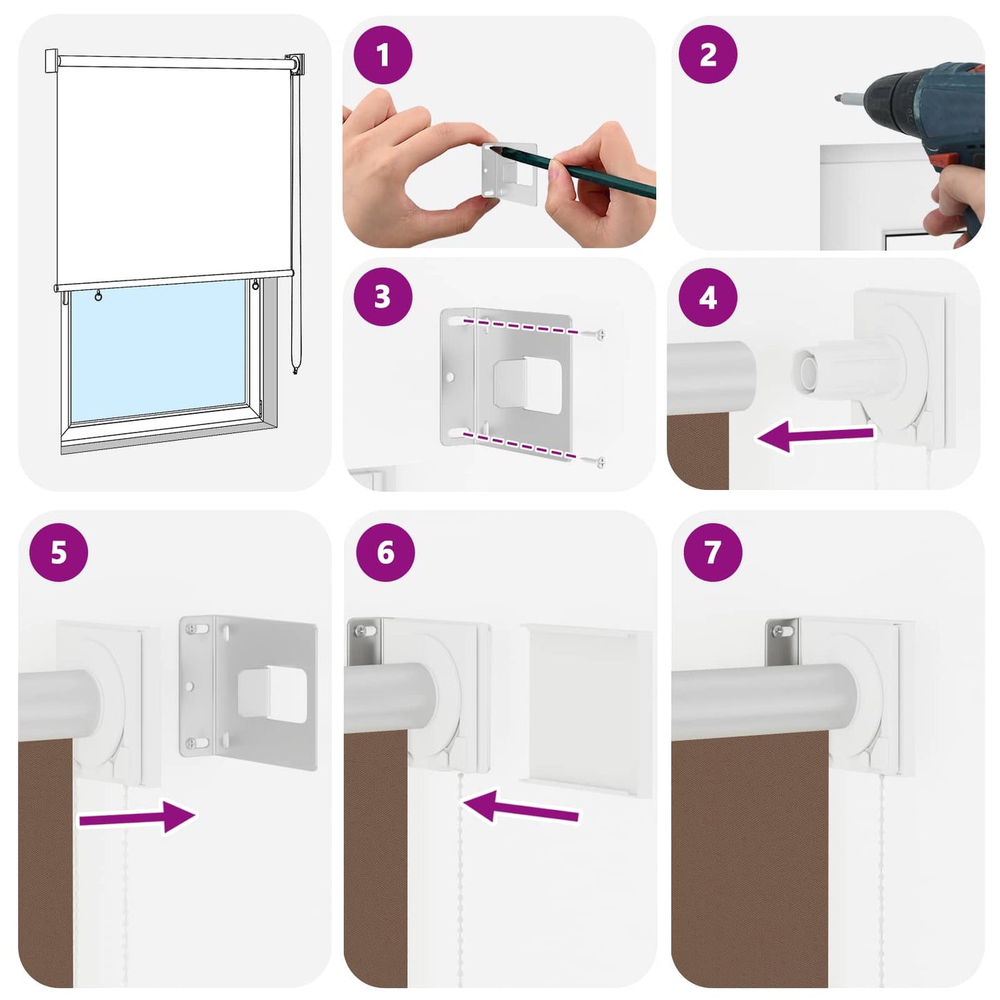 Outdoor Roller Blind UV Protection Taupe 60 x 230 cm (W x H)
