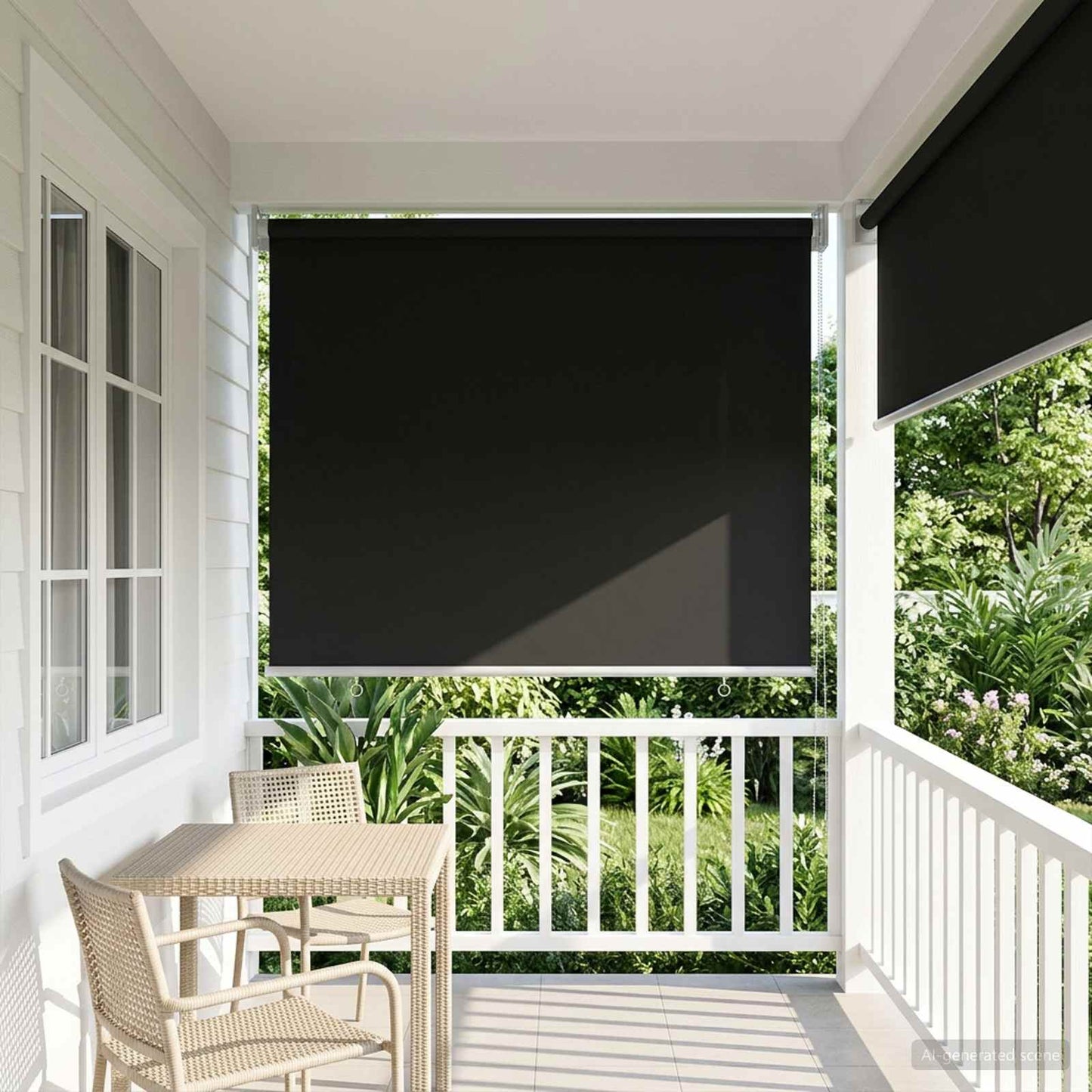 Outdoor Roller Blind UV Protection Anthracite Polyester