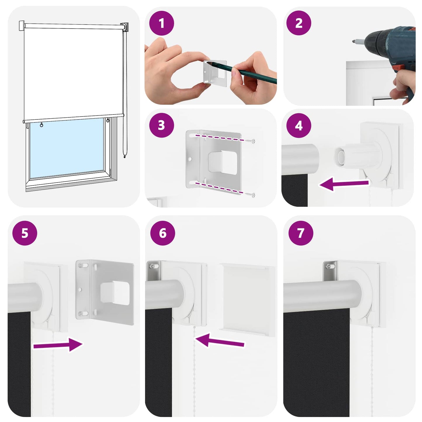 Outdoor Roller Blind UV Protection Anthracite Polyester