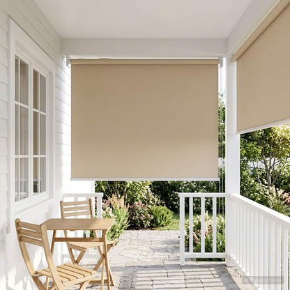 Outdoor Roller Blind UV Protection Beige 80 x 140 cm (W x H)
