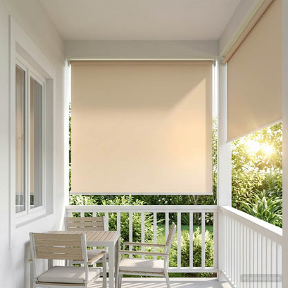 Roller Blind UV Protection Beige 120 x 140 cm Polyester