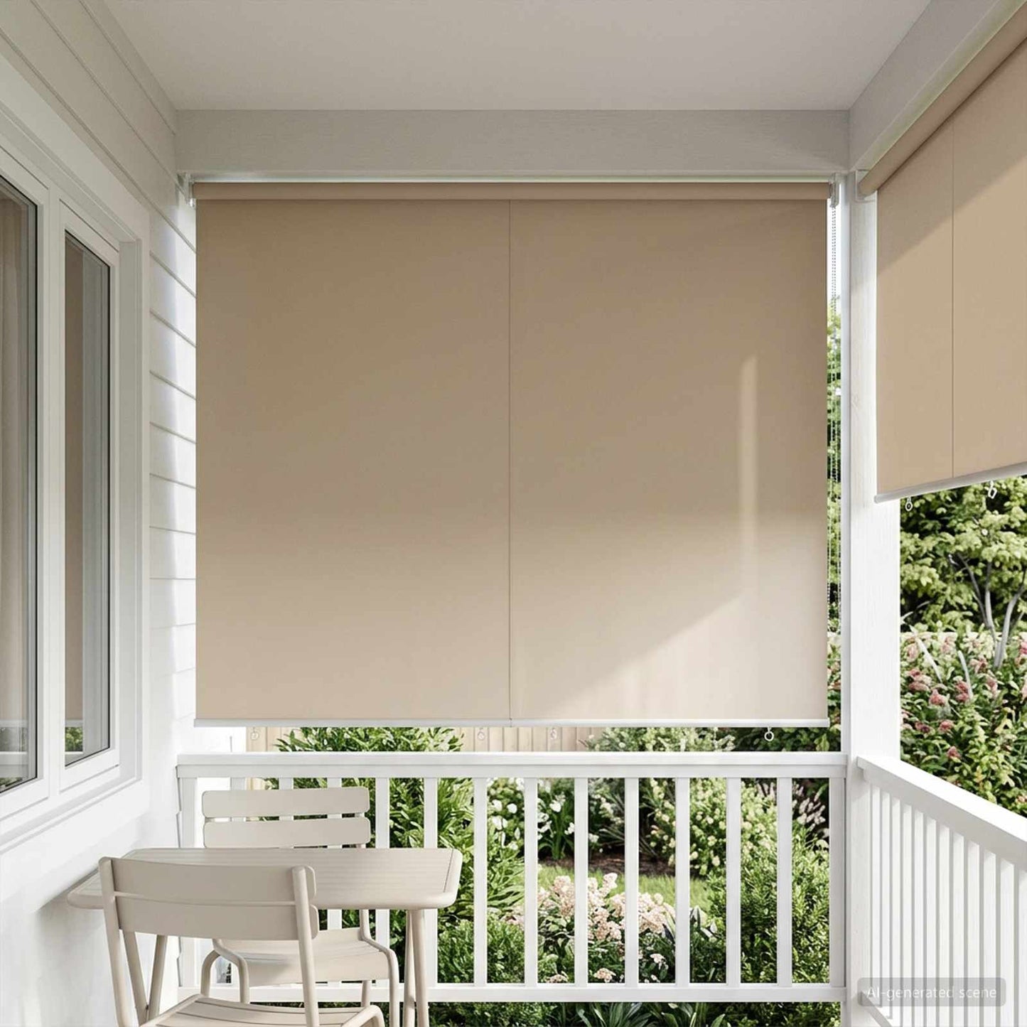 Outdoor Roller Blind UV Protection Beige 160 x 140 cm (W x H)