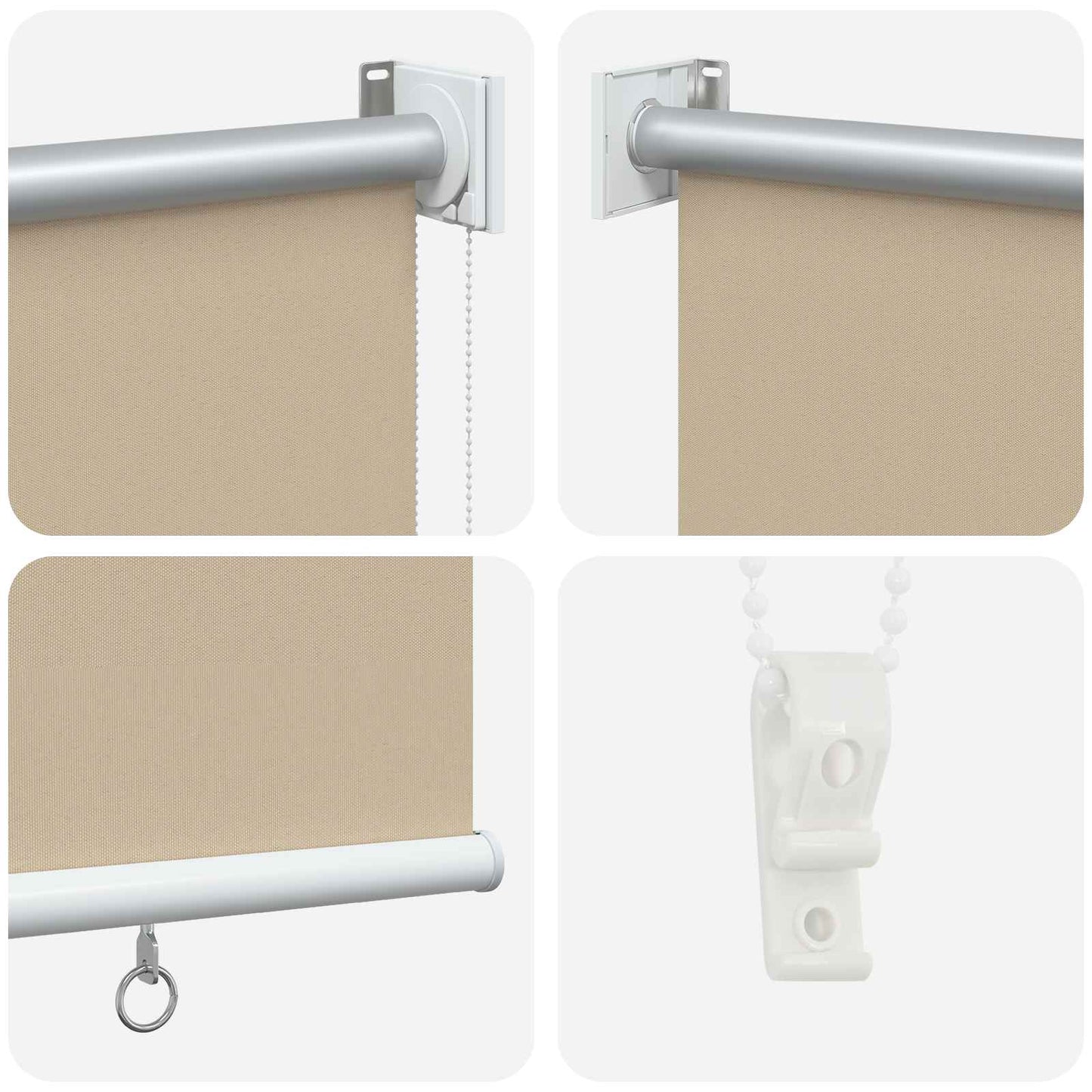 Outdoor Roller Blind UV Protection Beige 180 x 140 cm (W x H)