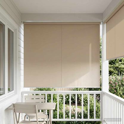 Outdoor Roller Blind UV Protection Beige 180 x 140 cm (W x H)