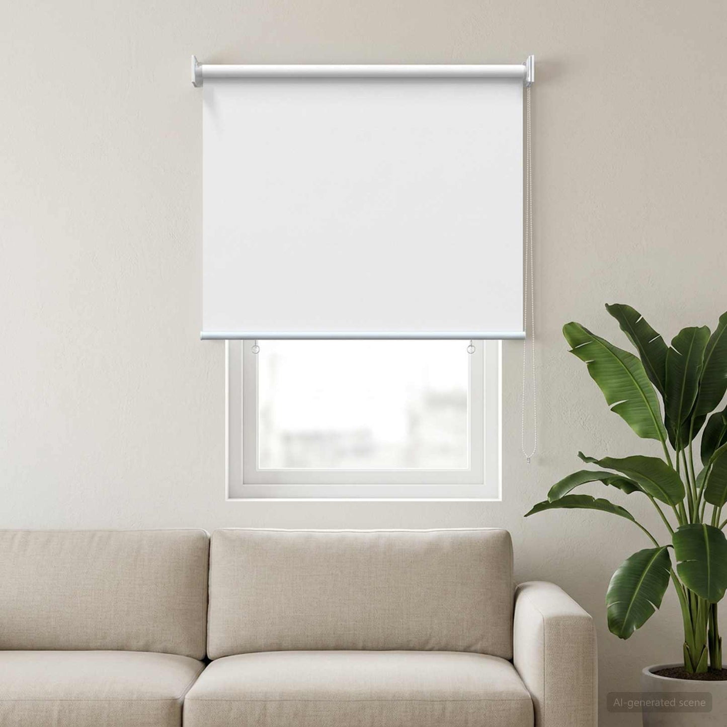 Outdoor Roller Blind UV Protection White 60 x 140 cm (W x H)