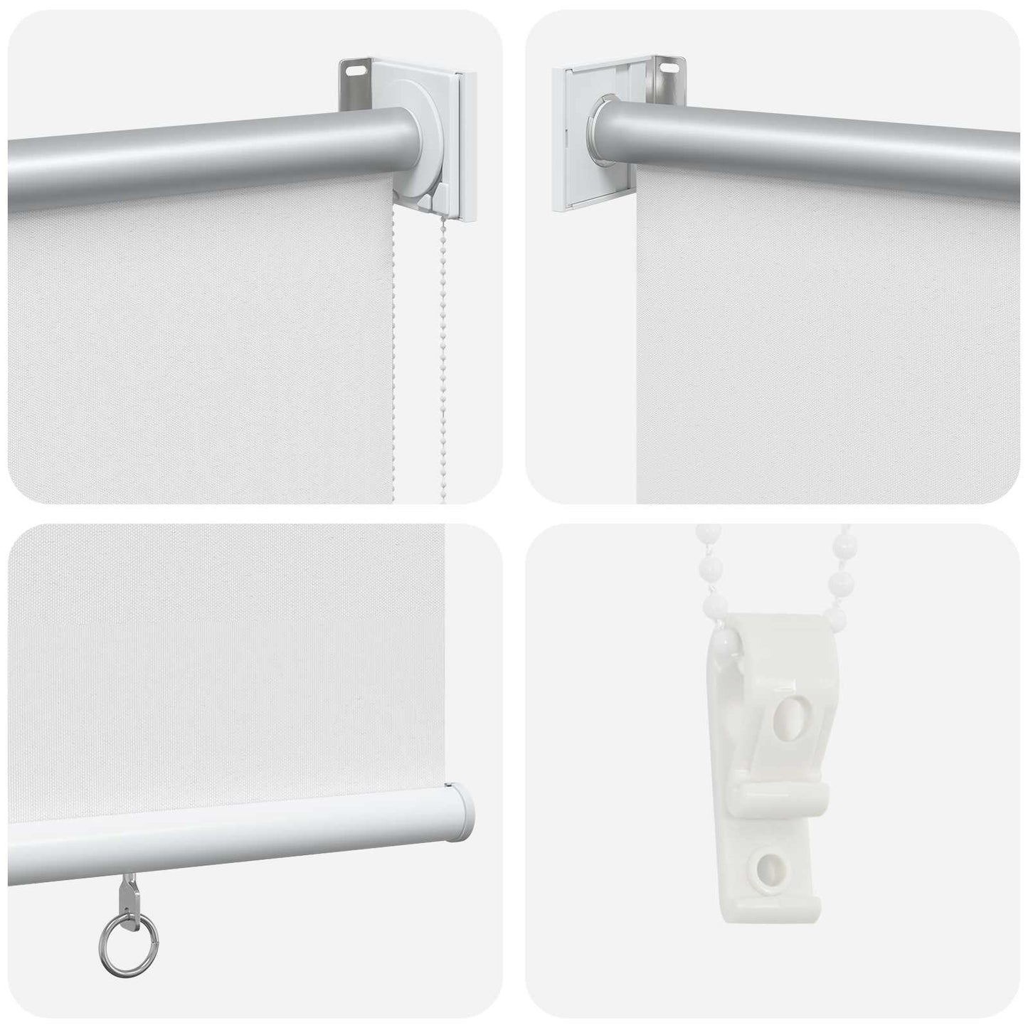 Outdoor Roller Blind UV Protection White 80 x 140 cm (W x H)