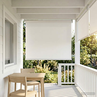 Roller Blind UV Protection White 100 x 140 cm Polyester