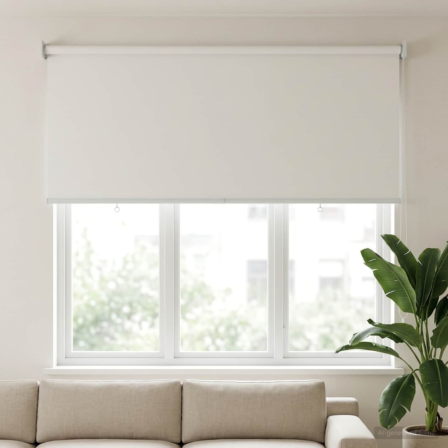 Outdoor Roller Blind UV Protection White 120 x 140 cm (W x H)