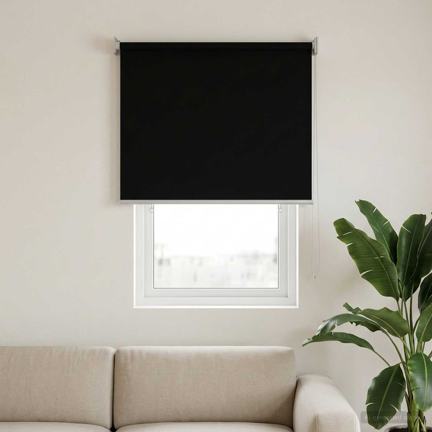 Roller Blind UV Protection Black 60 x 140 cm Polyester