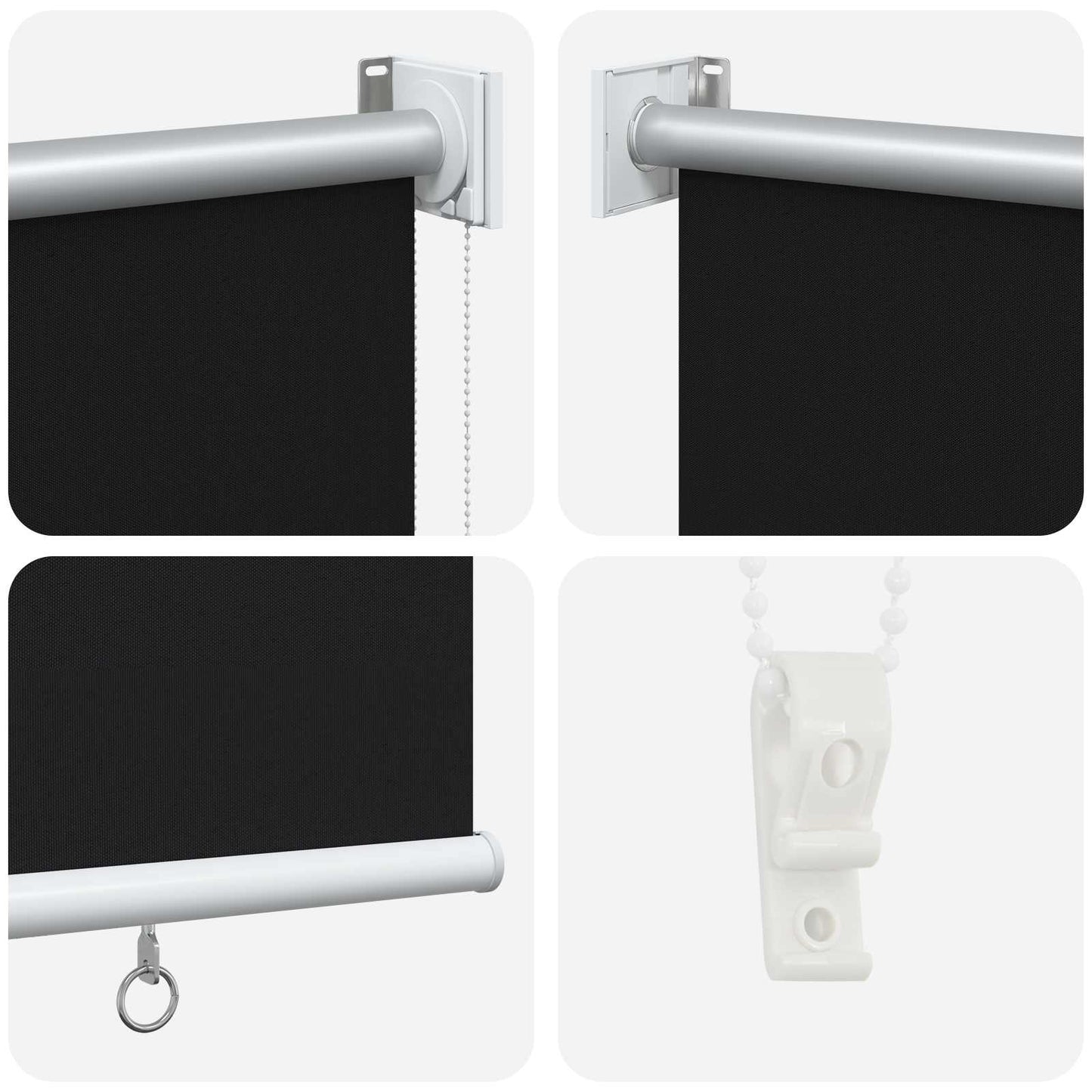 Outdoor Roller Blind UV Protection Black 100 x 140 cm (W x H)