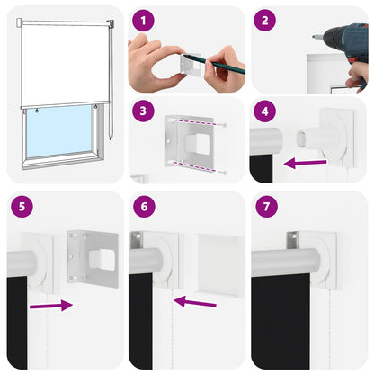 Outdoor Roller Blind UV Protection Black 100 x 140 cm (W x H)