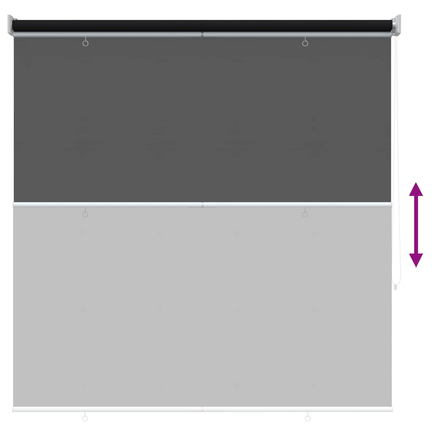 Outdoor Roller Blind UV Protection Black 120 x 140 cm (W x H)